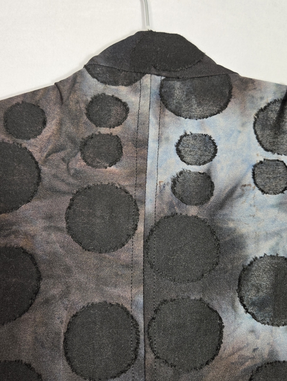 Alembika Knit Open Front Drape Swing Jacket Size 12 14 Black Grey Circle Print - Picture 15 of 16